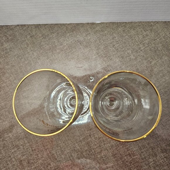Set of 2 Vintage Budweiser Since 1876 Pilsner Beer Glasses Gold Rimmed And Lette - Picture 4 of 7